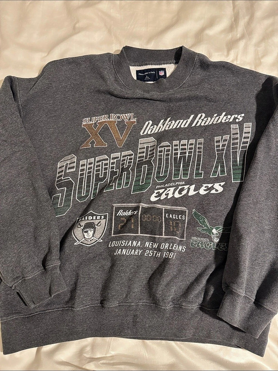NFL Other - Abercrombie and Fitch Eagles Raiders Graphic Sweatshirt Gray
